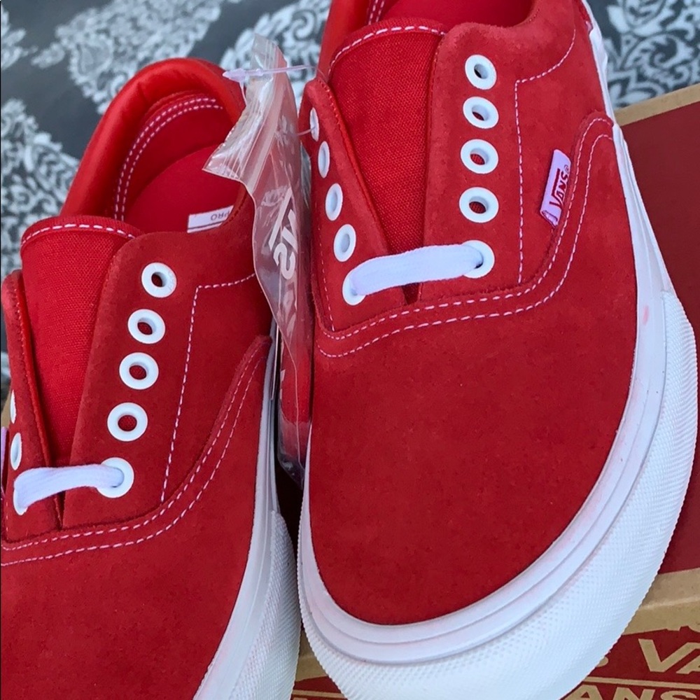 VANS ERA PRO SUEDE RED/WHITE Men’s - Picture 12 of 16